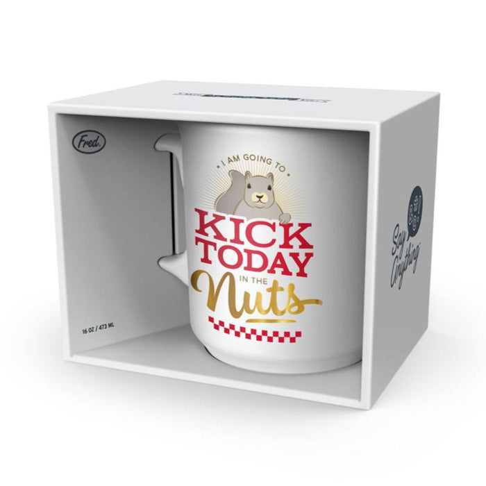 Kick Today in the Nuts Mug by Fred & Friends