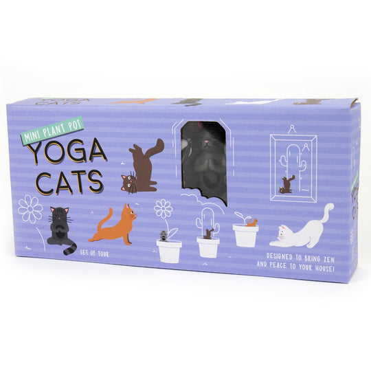 Mini Yoga Cats for Plant Pots - Unique Gifts - Gift Republic