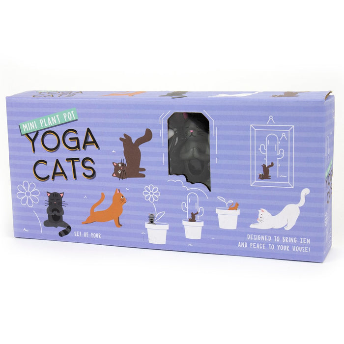 Mini Yoga Cats for Plant Pots by Gift Republic