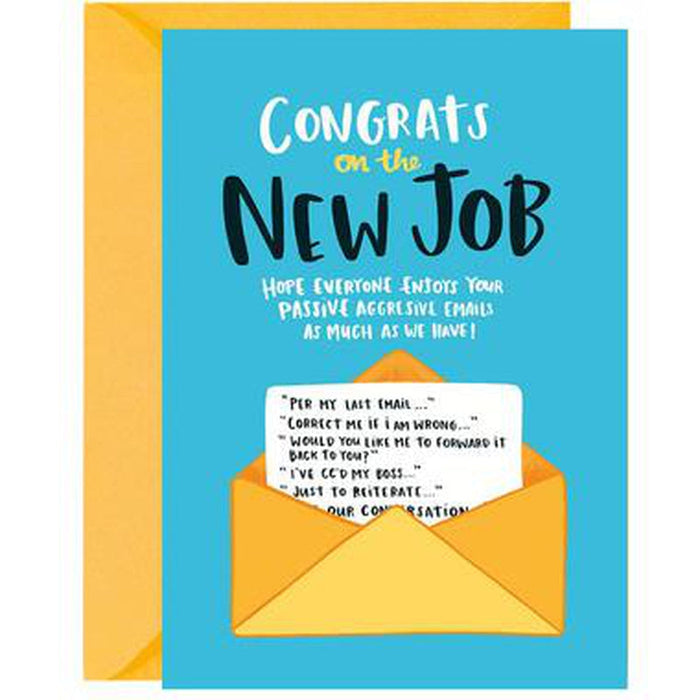 Passive Aggressive Congrats On The New Job Greeting Card by Lucy Maggie Designs