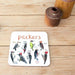 Peckers Fowl Bird Coaster by Sarah Edmonds Illustration