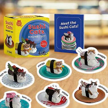 Sushi Cats Mini Magnet + Book Set by Running Press
