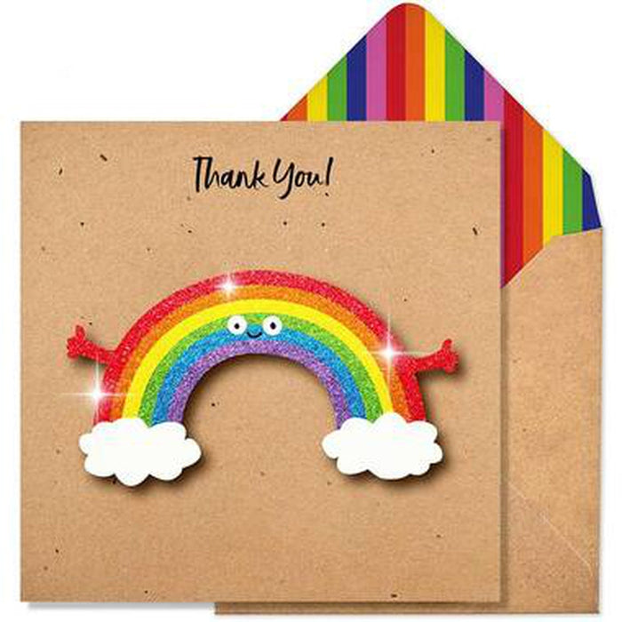 Thank You! Rainbow Glitter Card by Tache