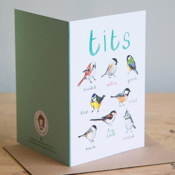 Tit Bird Fowl Greeting Card by Sarah Edmonds Illustration