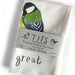 Tit Bird Fowl Language Dish Towel by Sarah Edmonds Illustration