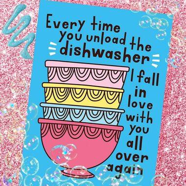 Unload The Dishwasher Anniversary Greeting Card by A Smyth Co