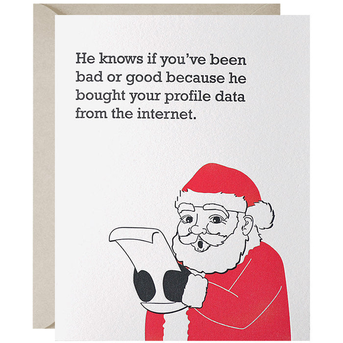 Christmas Cookies  - Santa Bought Your Data Funny Christmas Card