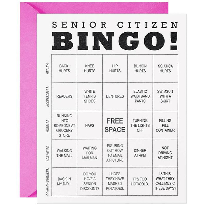 Senior Citizen Bingo Birthday Card - McBitterson's