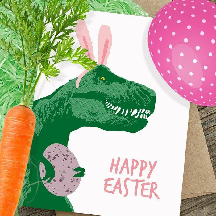 T-Rex Bunny Happy Easter Card - Funny Greeting Cards - Modern Printed Matter