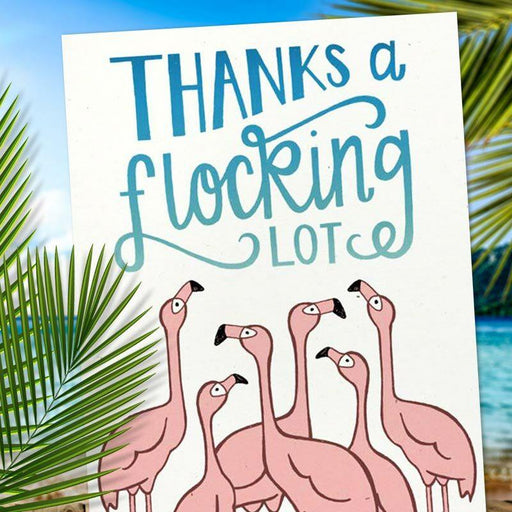 Thanks A Flocking Lot Pink Flamingo Thank You Card - Hennel Paper Co.