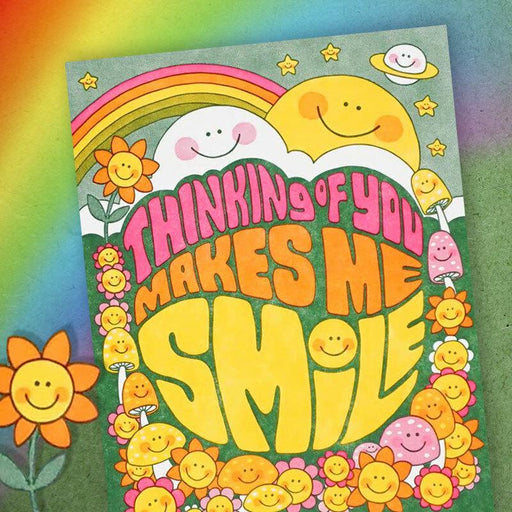 Thinking Of You Makes Me Smile Friendship Card - Lucky Horse Press