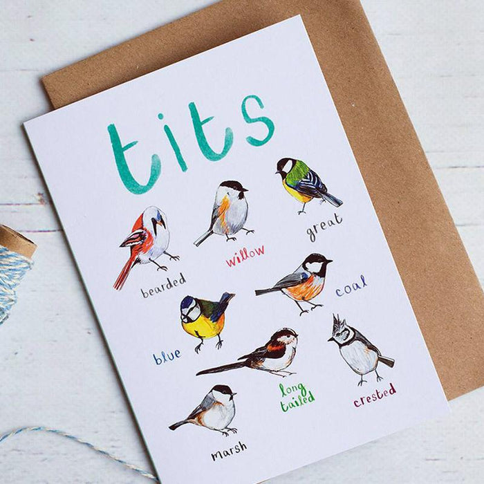 Tit Bird Fowl Greeting Card - Sarah Edmonds Illustration