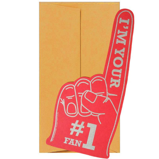 #1 Fan "Foam" Finger Greeting Card - Unique Gift by a. favorite design
