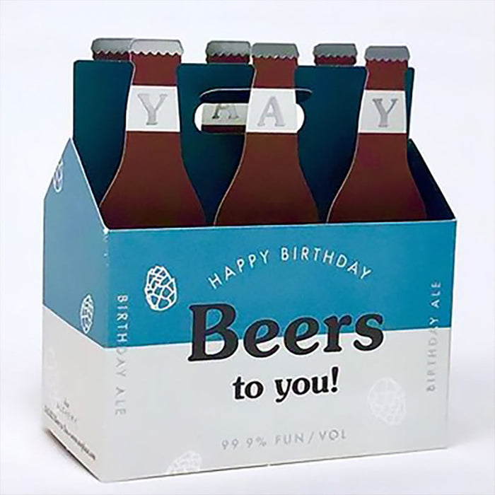 3D Happy Birthday Beers To You Greeting Card - Unique Gift by UWP Luxe