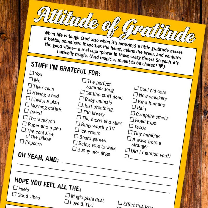 Attitude Of Gratitude Nifty Note Pad - Unique Gift by Knock Knock