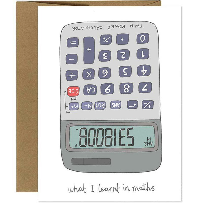 Boobies Calculator Greeting Card - Unique Gift by You`ve Got Pen On Your Face