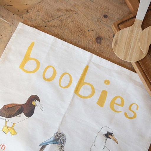 Booby Bird Fowl Language Dish Towel - Unique Gift by Sarah Edmonds Illustration
