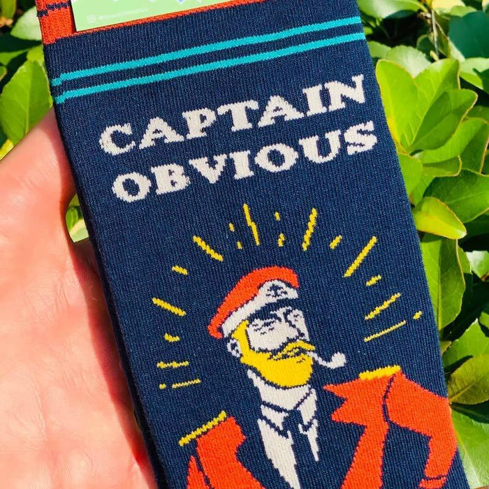 Captain Obvious Men's Socks - Unique Gift by Groovy Things Co