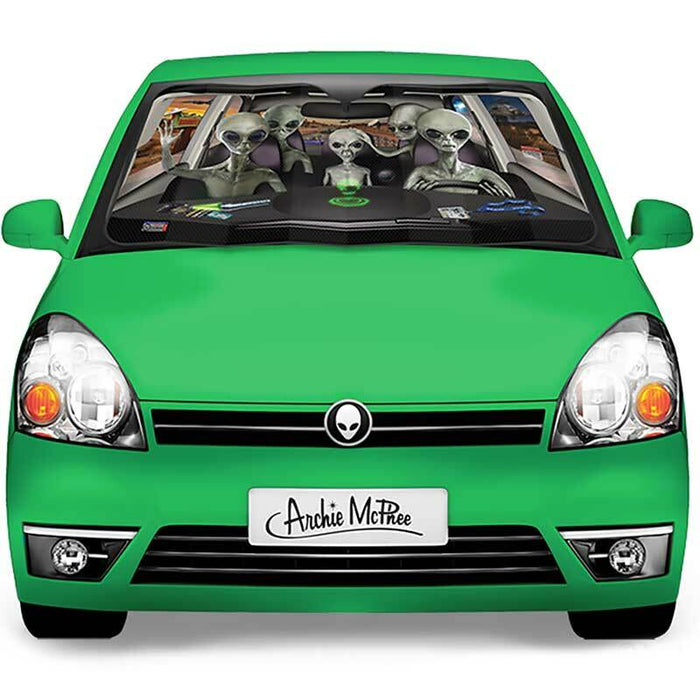 Car Full Of Aliens Auto Sunshade - Unique Gift by Archie McPhee