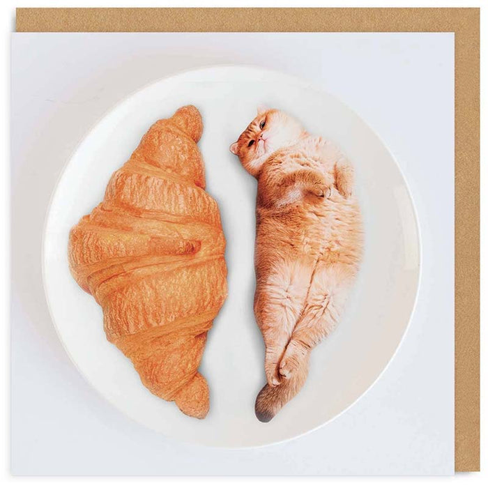 Cat Croissant Greeting Card - Unique Gift by Ohh Deer