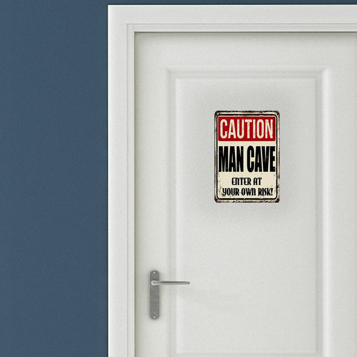 Caution: Man Cave Enter At Your Own Risk Sign - Unique Gift by Exclusive