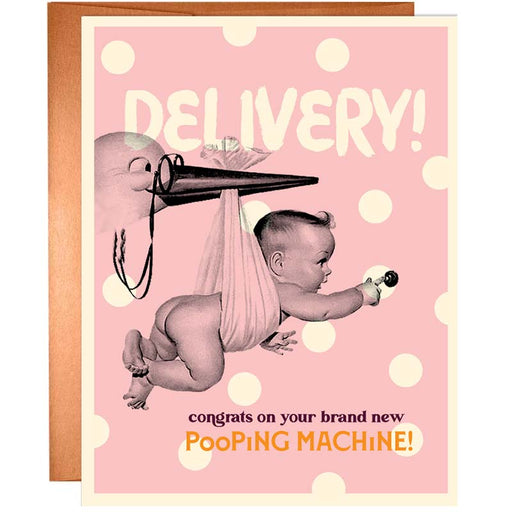 Congrats On Your Brand New Poop Machine! Baby Card - Unique Gift by Offensive + Delightful