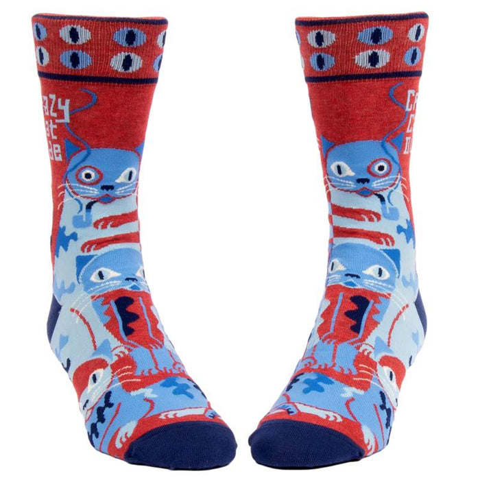Crazy Cat Dude Men's Socks - Unique Gift by Blue Q