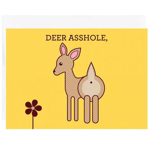 Deer A**hole Greeting Card - Unique Gift by Tiny Bee Cards