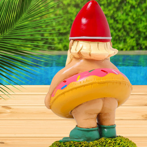 Donut Pool Float Garden Gnome - Unique Gift by Kwirkworks