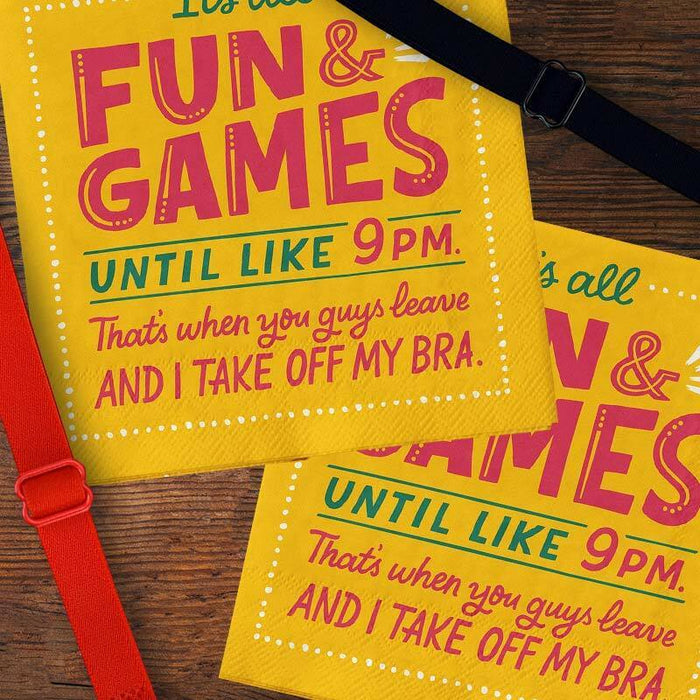 Fun + Games Until Like 9PM Cocktail Napkins - Unique Gift by Emily McDowell & Friends