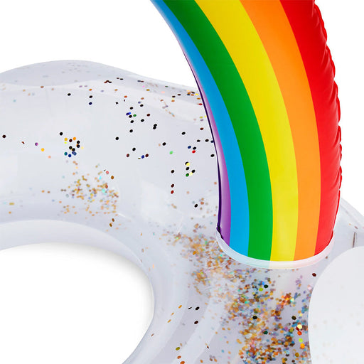 Giant Sparkling Rainbow Pool Float - Unique Gift by BigMouth Toys