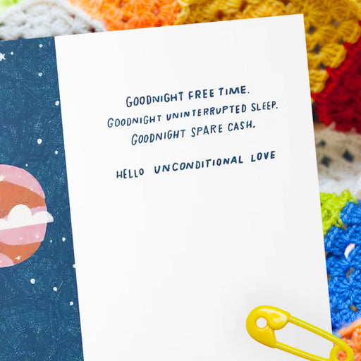 Goodnight Free Time, Uninterrupted Sleep, Spare Cash New Baby Card - Unique Gift by A Smyth Co