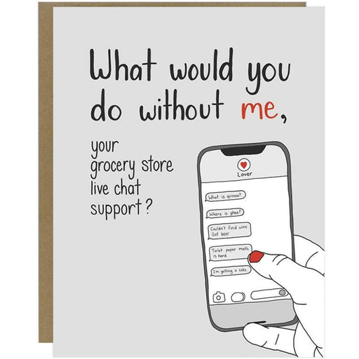 Grocery Store Live Chat Support Greeting Card - Unique Gift by Unblushing