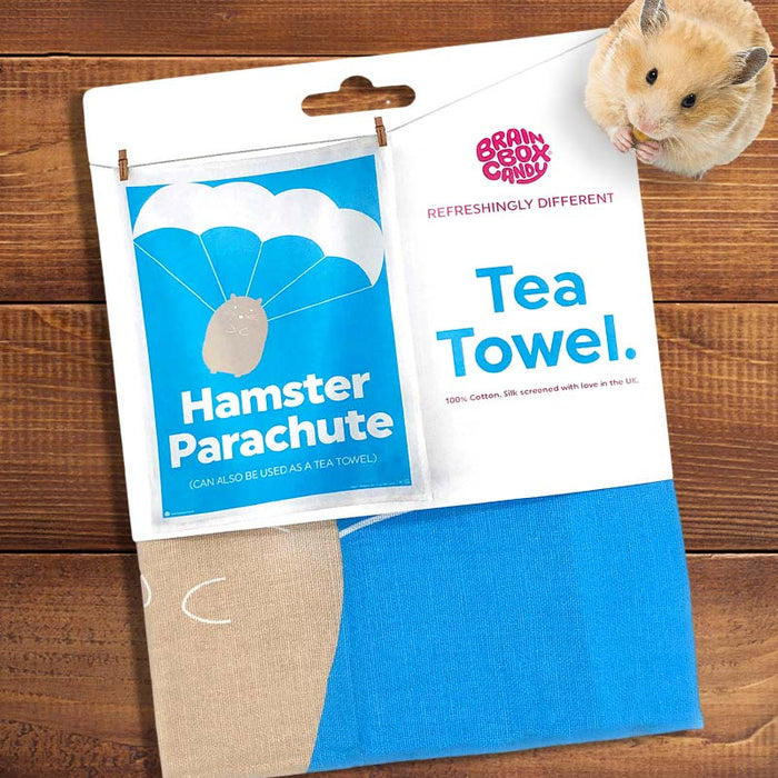 Hamster Parachute Dish Towel - Unique Gift by brainbox candy