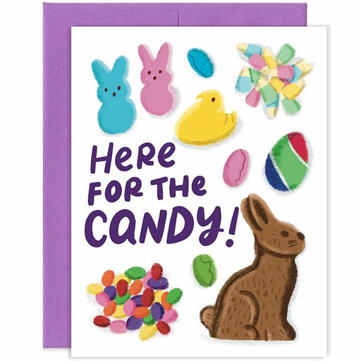 Here For The Candy Easter Card - Unique Gift by Grey Street Paper