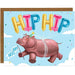 Hippo Hip Hip Hooray Celebration Card - Unique Gift by Mudsplash Studios