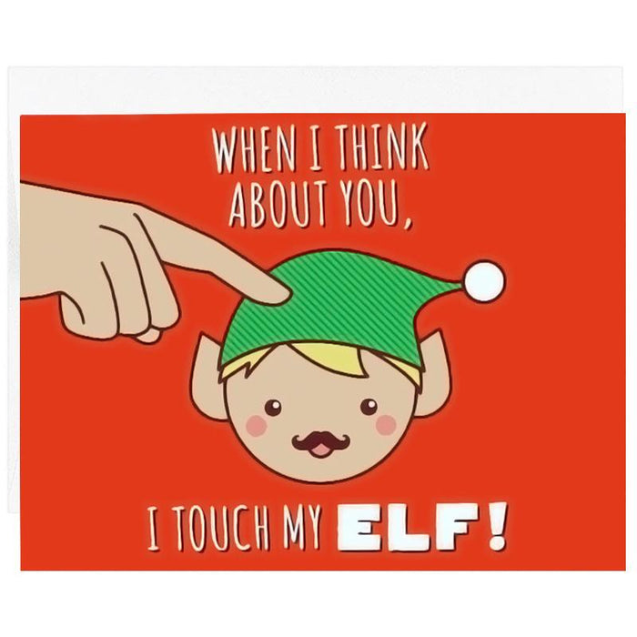 I Touch My Elf Christmas Card - Unique Gift by Tiny Bee Cards
