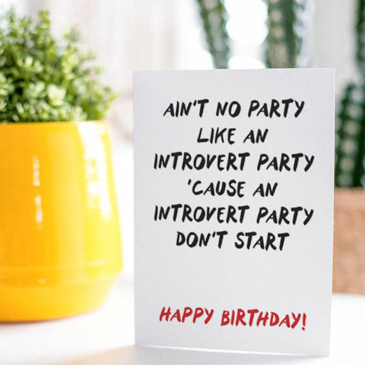 Introvert Party Birthday Card - Unique Gift by Warren Tales Greeting Cards