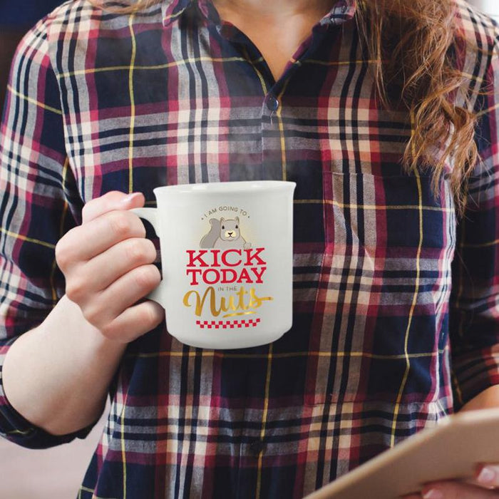Kick Today in the Nuts Mug - Unique Gift by Fred
