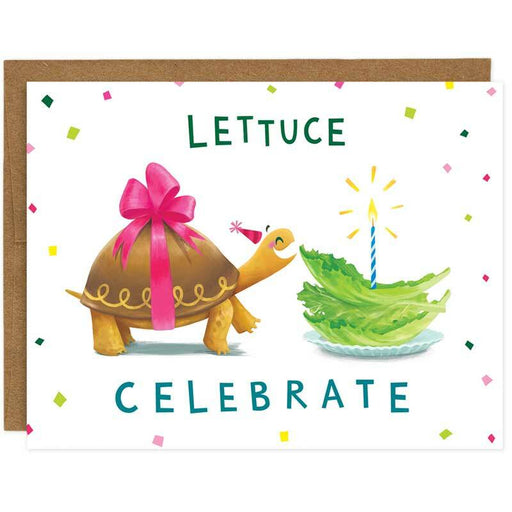 Lettuce Celebrate Turtle Birthday Card - Unique Gift by Mudsplash Studios