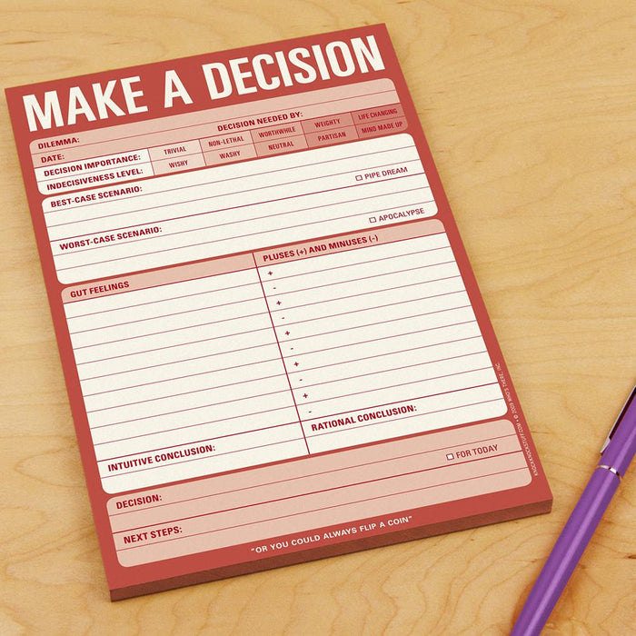 Make a Decision Pad - Unique Gift by Knock Knock