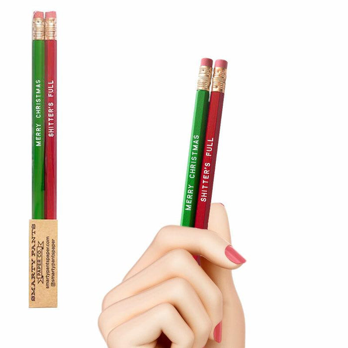 Merry Christmas Shitter's Full Pencil Set - Unique Gift by Smarty Pants Paper