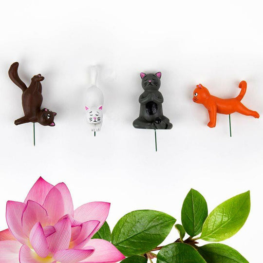 Mini Yoga Cats for Plant Pots - Unique Gifts - Gift Republic
