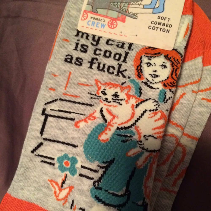 My Cat Is Cool As F*ck Socks - Unique Gift by Blue Q