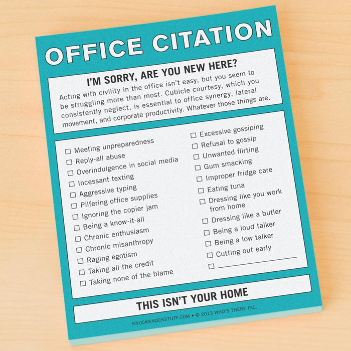 Office Citation Nifty Notes - Unique Gift by Knock Knock
