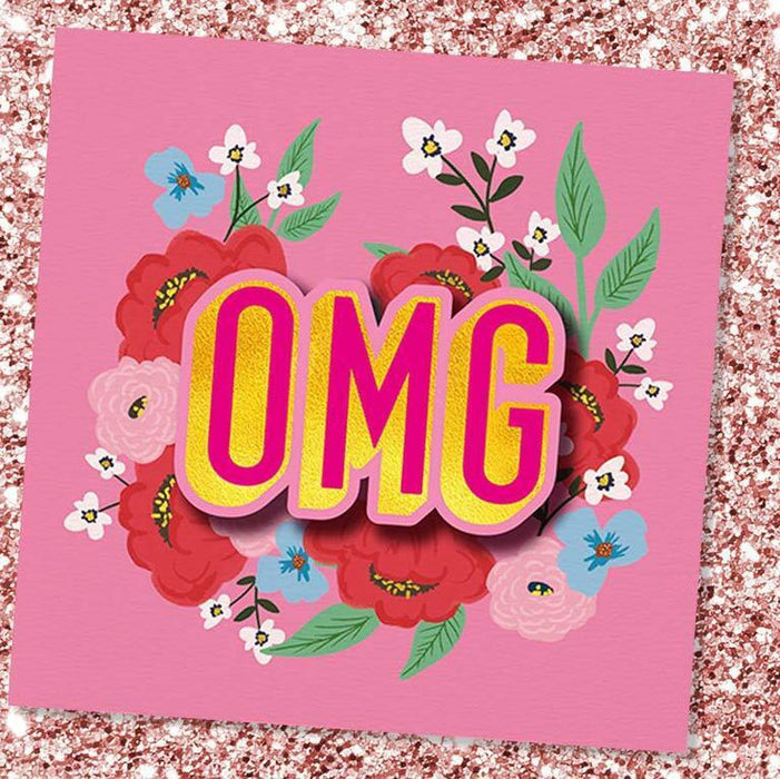 OMG Gold Foil Greeting Card - Unique Gift by Tache