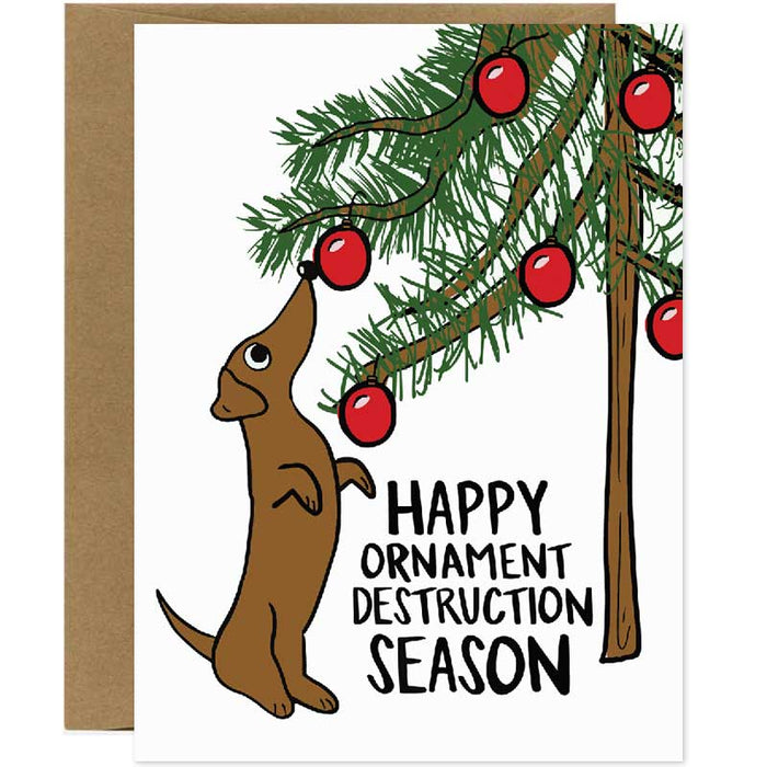 Ornament Destruction Season Christmas Card - Unique Gift by Knotty Cards