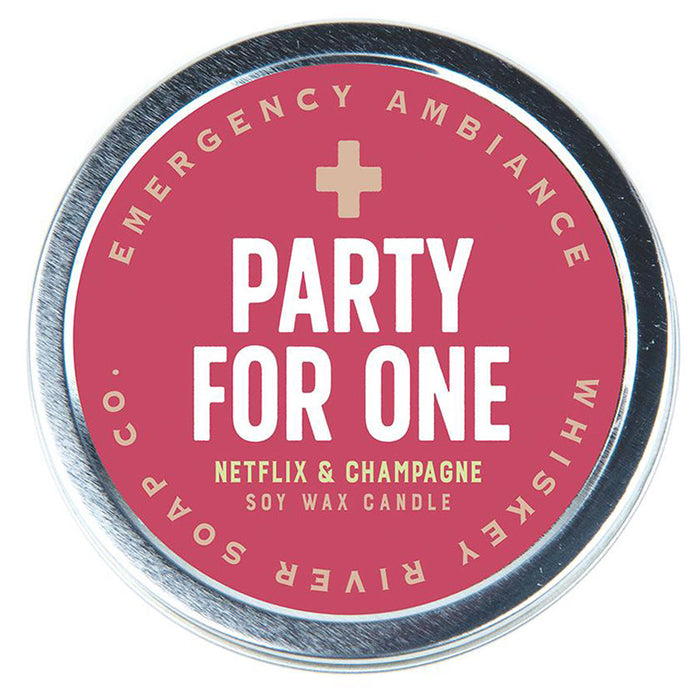 Party For One Emergency Ambiance Travel Tin Candle - Unique Gift by Whiskey River Soap Co.