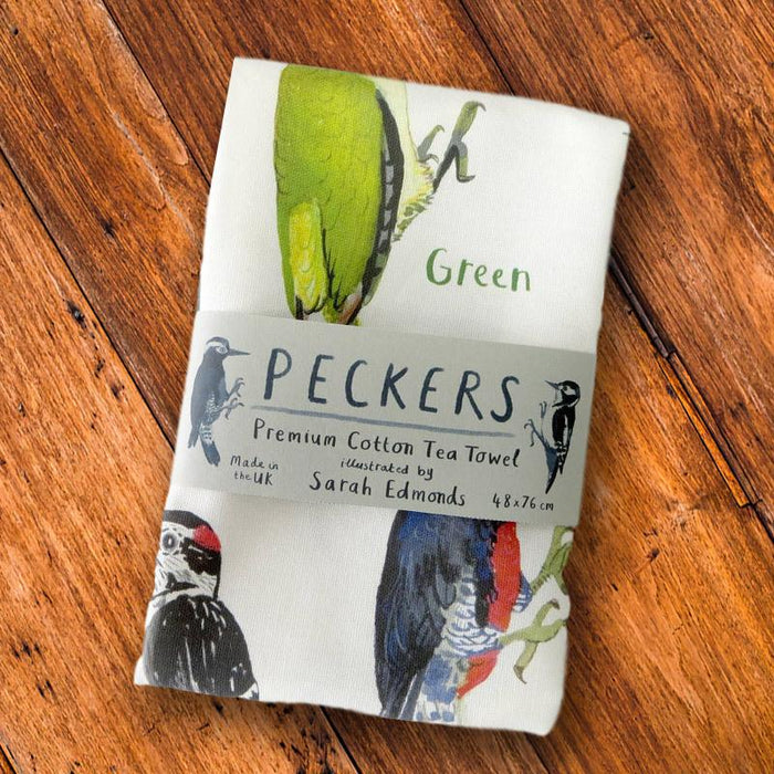 Pecker Bird Fowl Language Dish Towel - Unique Gift by Sarah Edmonds Illustration