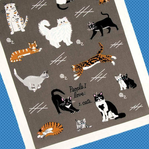 People I Love: Cats. Dish Towel - Unique Gift by Blue Q